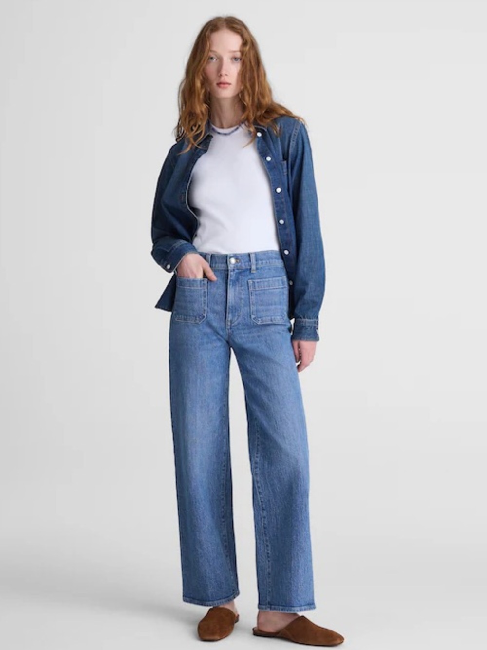 Madewell Light Blue Relaxed Men’s Jeans with Front Patch Pockets size 28P